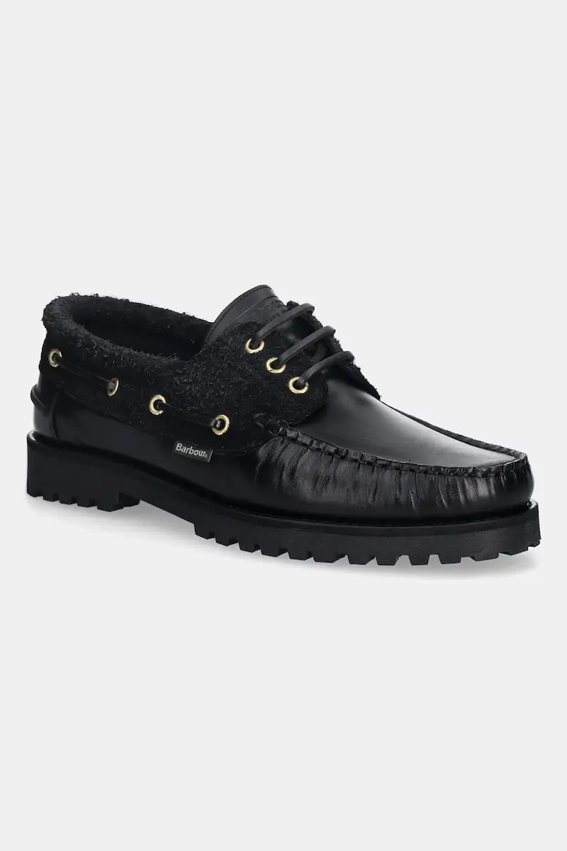 scarpe in pelle Deck uomo colore nero MFO0795BK51