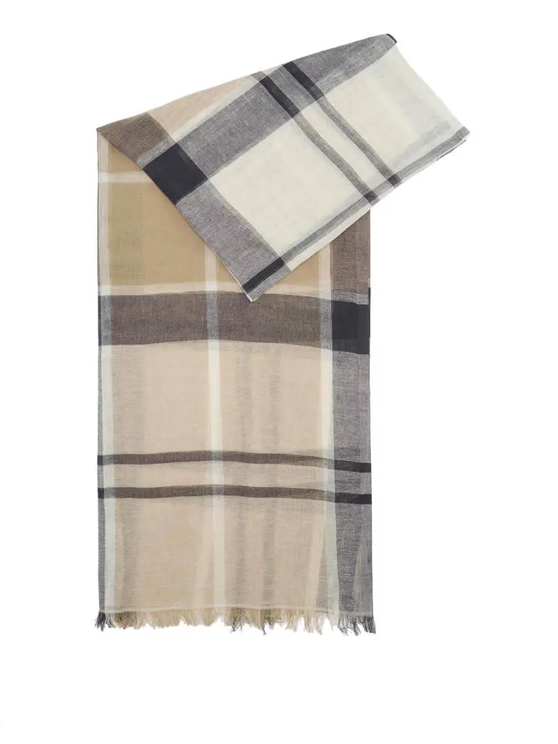 sciarpa barbour abigail tartan da donna - avorio