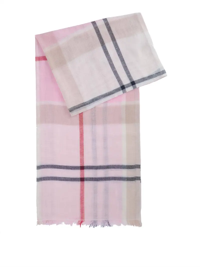 sciarpa barbour abigail tartan da donna - rosa