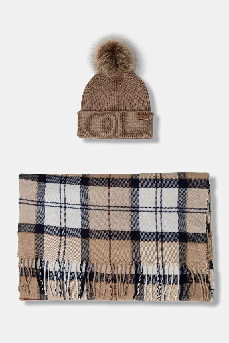 sciarpa e capello colore beige LGS0054