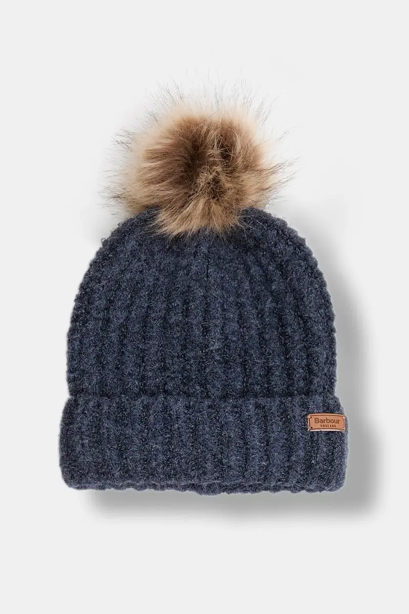 sciarpa e capello colore beige LGS0077 Blu navy miniatura 2