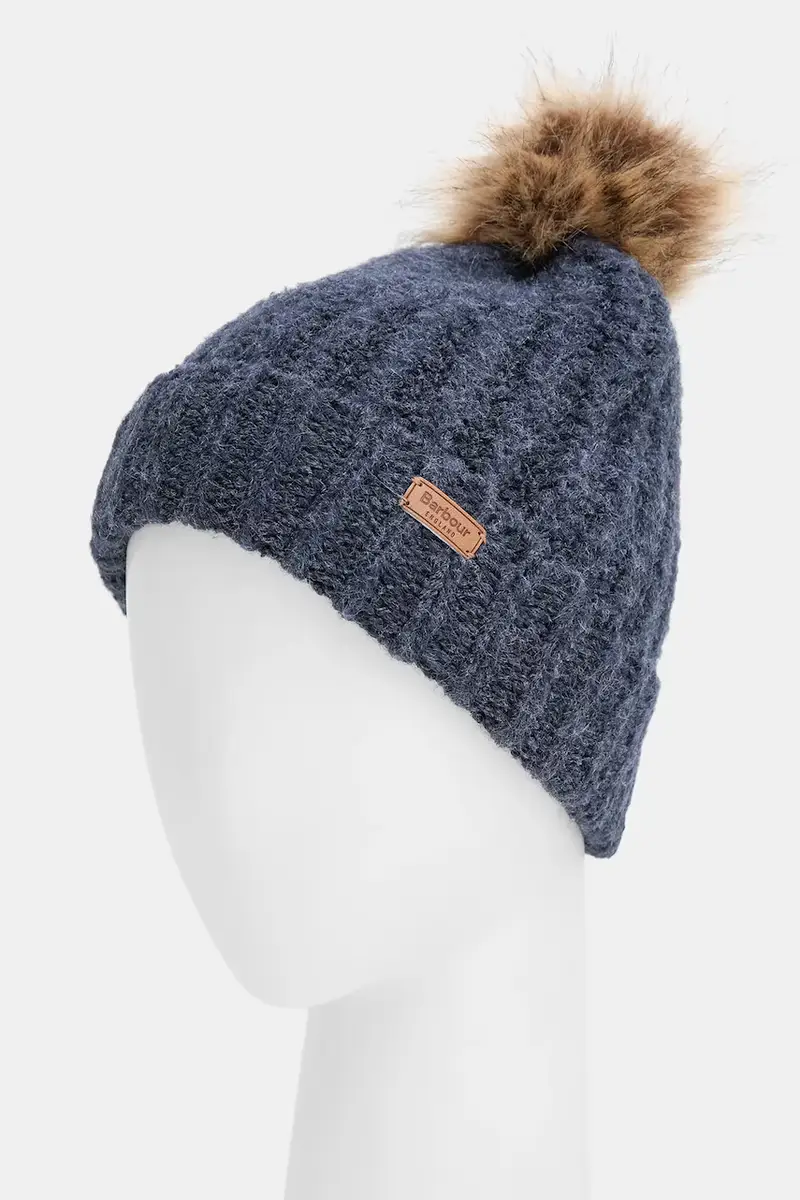 sciarpa e capello colore beige LGS0077 Blu navy miniatura 4