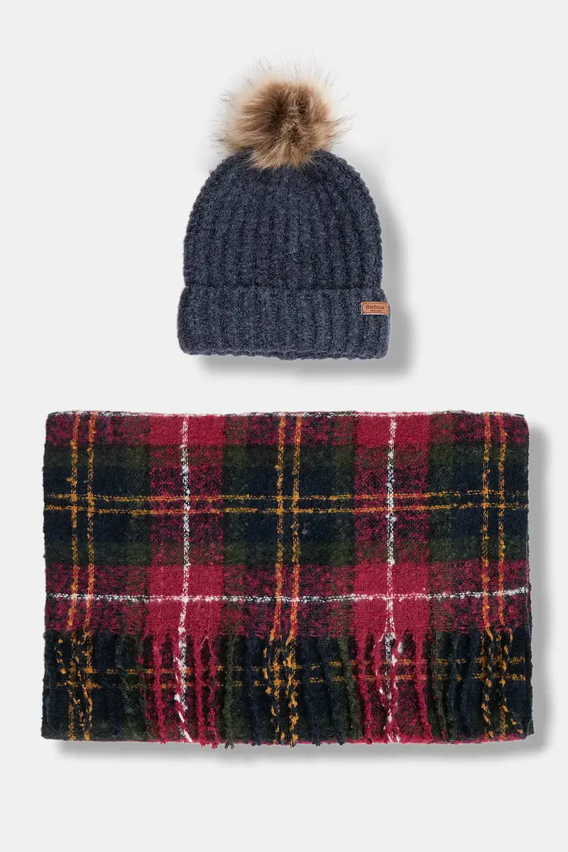 sciarpa e capello colore beige LGS0077 Blu navy