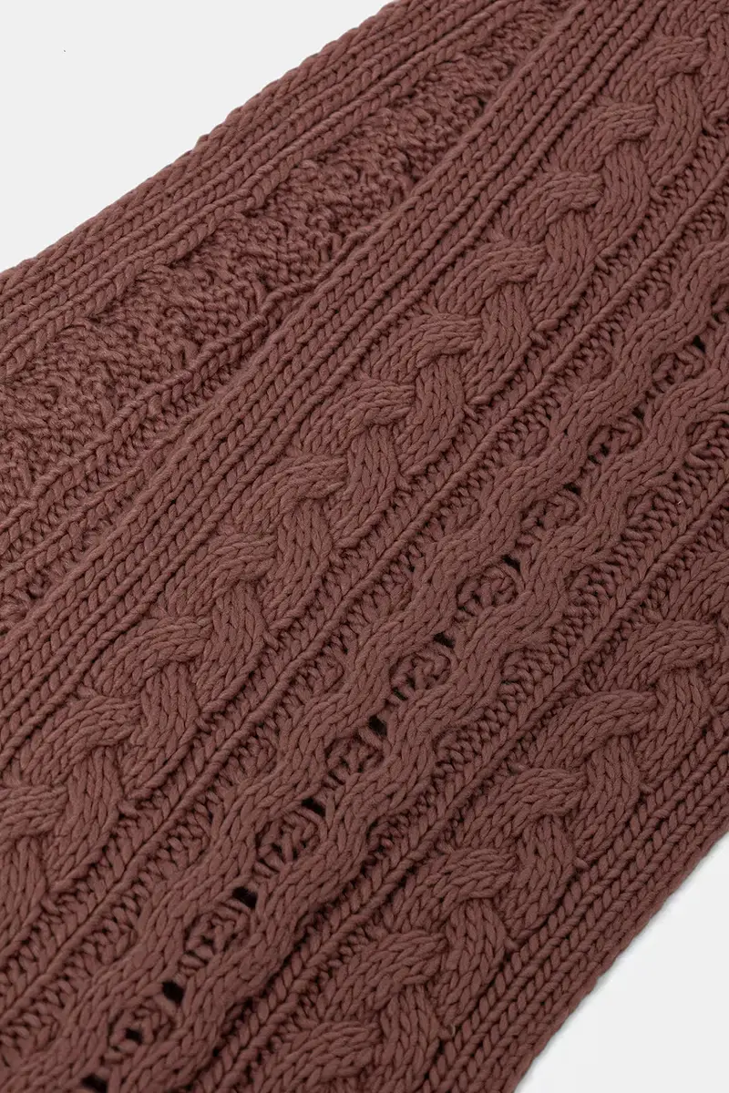 sciarpa e capello colore beige Rosa miniatura 4