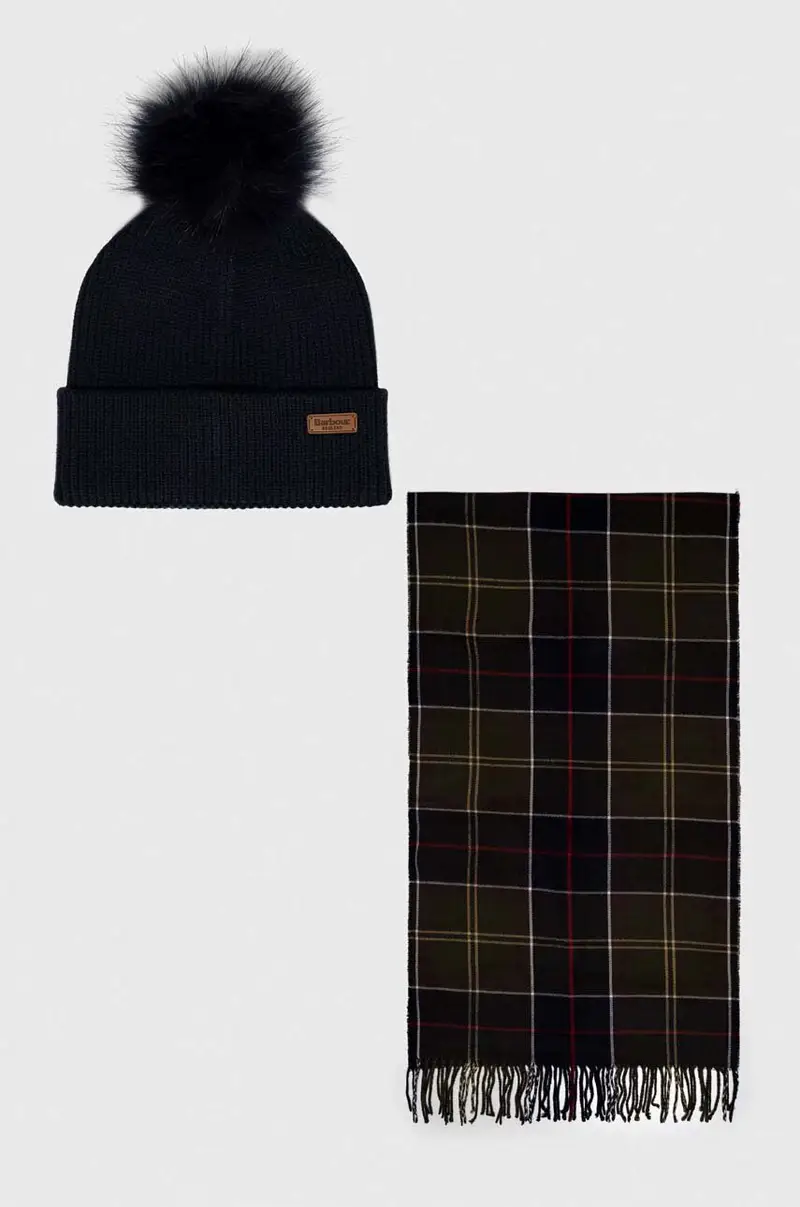 sciarpa e capello colore blu navy LGS0054