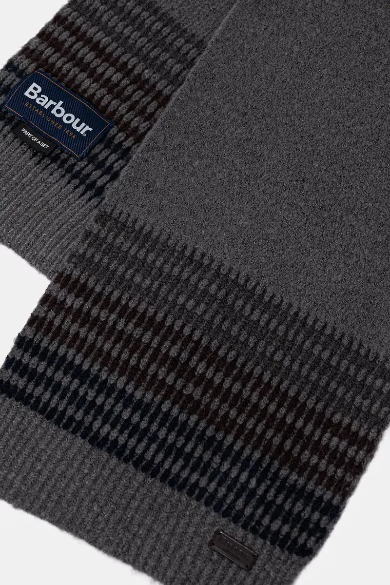 sciarpa e capello colore blu navy MGS0089 Grigio miniatura 2