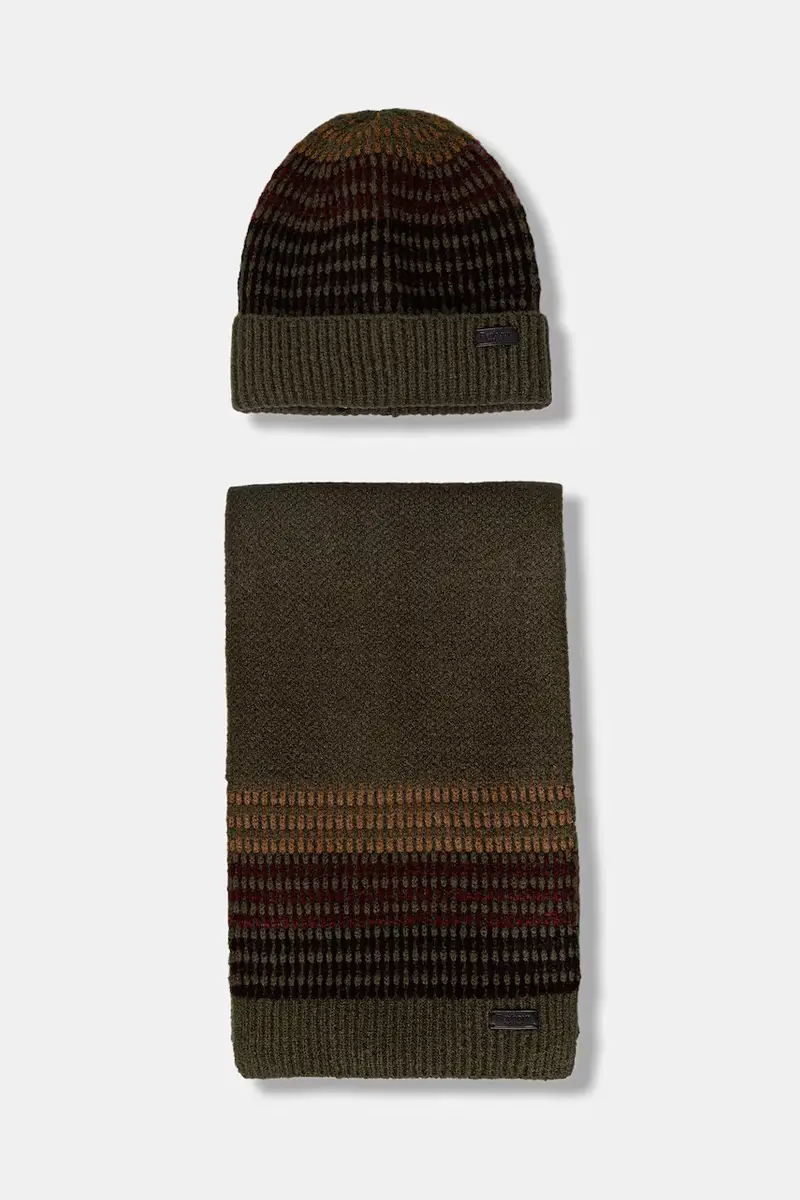 sciarpa e capello colore blu navy MGS0089 Verde