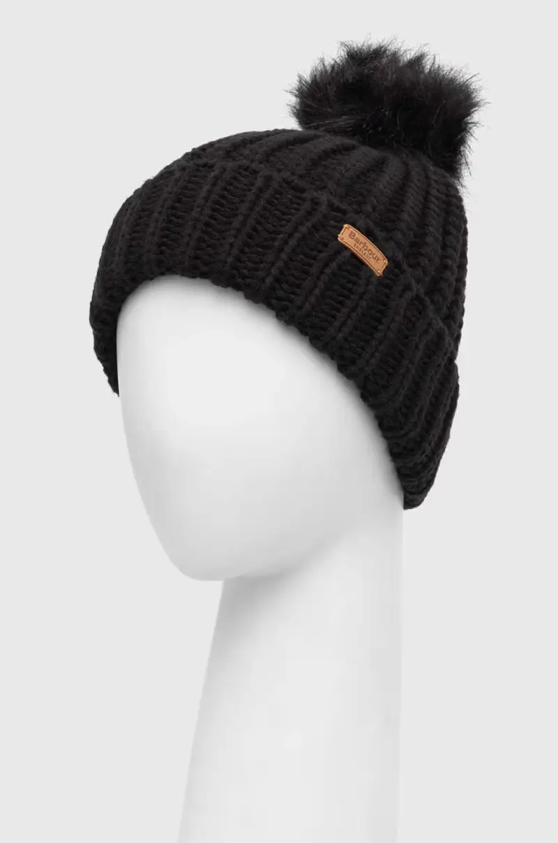 Barbour Maglia nera con sciarpa e cappello miniatura 4