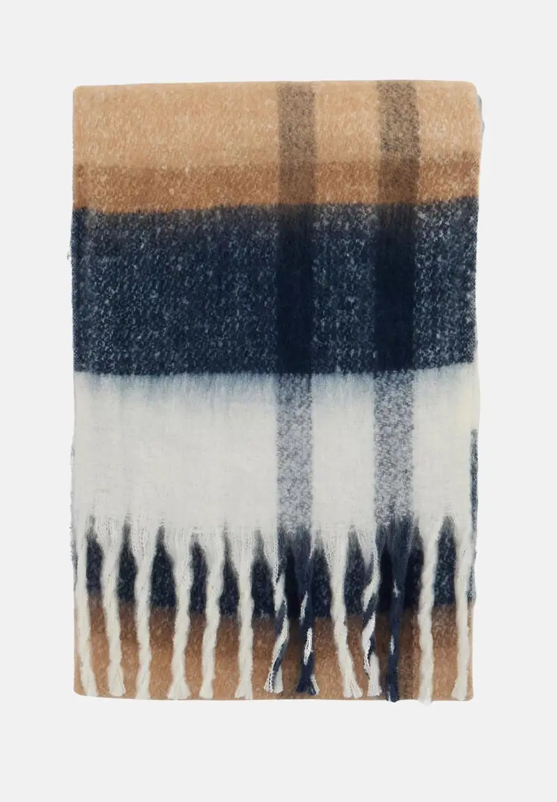 Sciarpa Isla tartan beige per uomo e donna