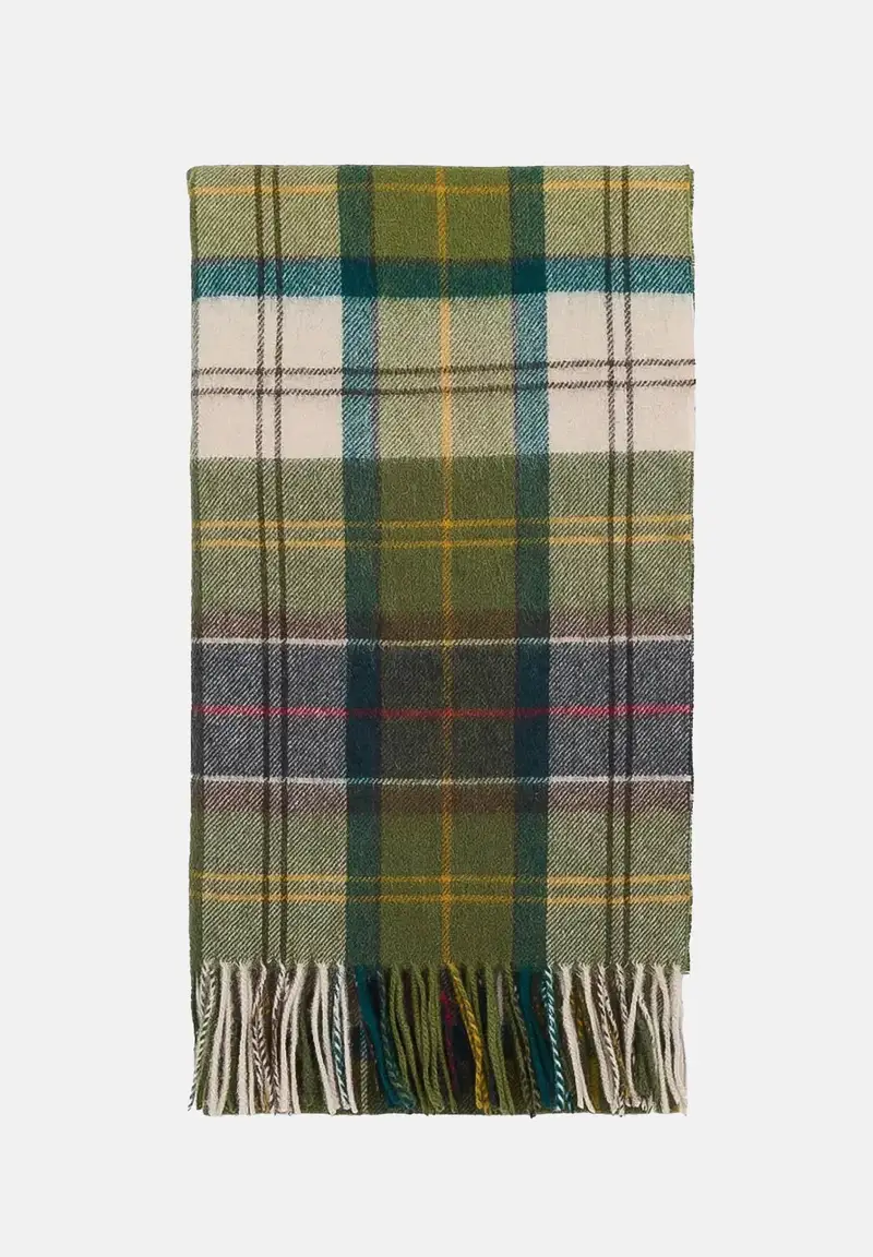 Sciarpa verde per uomo e donna con motivo tartan in lana d'agnello Serena miniatura 2