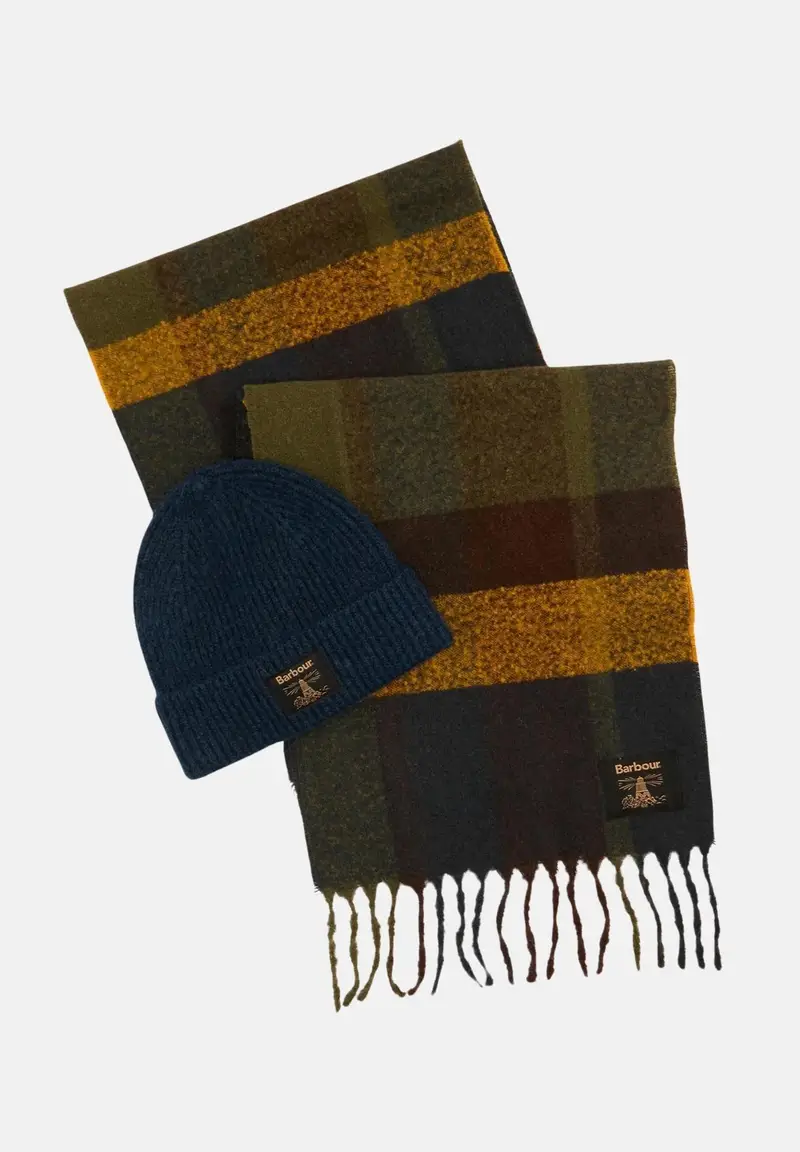 Set regalo con berretto e sciarpa Westerdale blu per uomo e donna