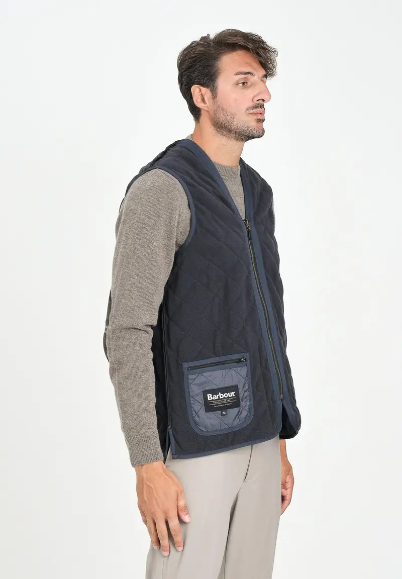 BARBOUR Smanicato Polarquilt blu da uomo da abbinare alla giacca Ashby miniatura 3