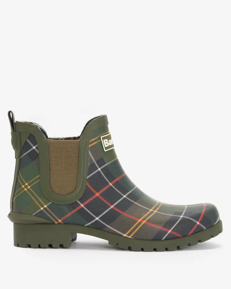 Stivaletto Wellington Wilton in tartan verde