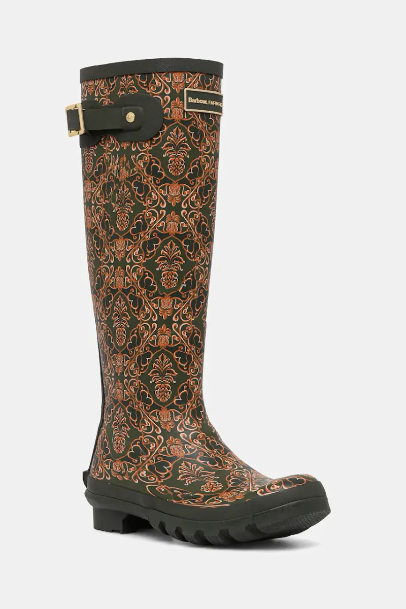 stivali di gomma Barbour x Farm Rio Cami Wellington donna colore verde LRF0124MI13