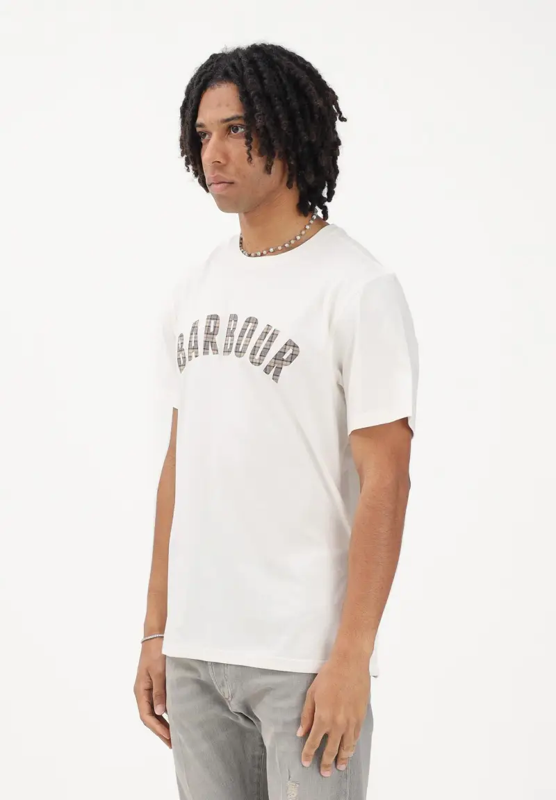 T-shirt a manica corta Berwick panna da uomo