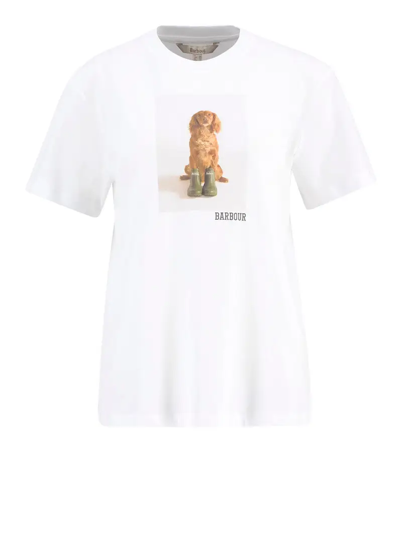 t-shirt barbour bedale da donna - bianco