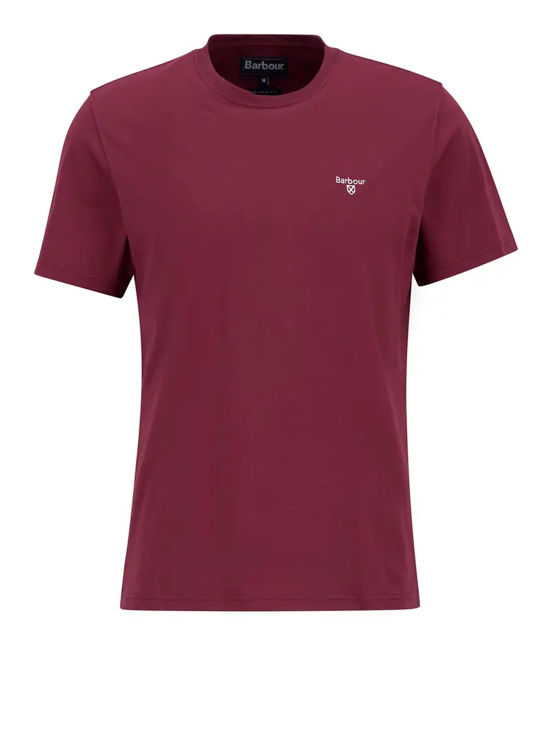 t-shirt barbour essential sports da uomo - bordeaux