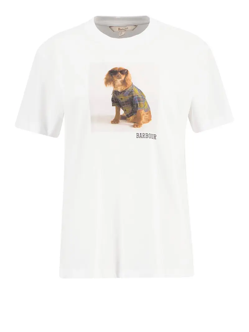 t-shirt barbour marine da donna - bianco