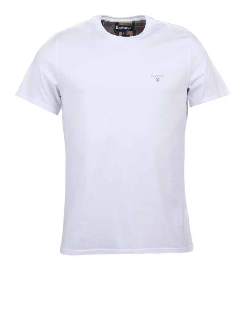t-shirt barbour tartan sports da uomo - bianco