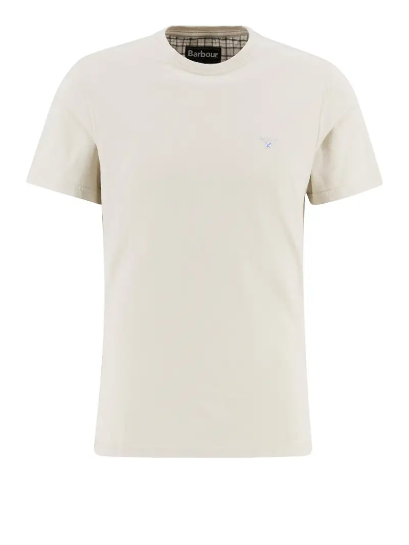 t-shirt barbour tartan sports da uomo - bianco
