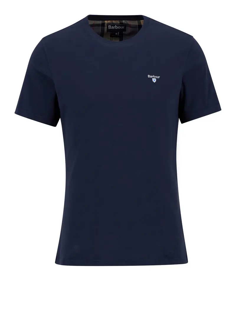 t-shirt barbour tartan sports da uomo - blu