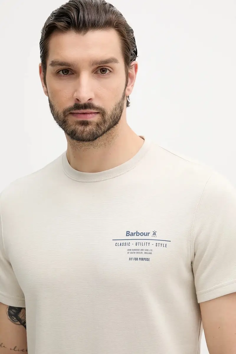 Barbour T-shirt Uomo Beige 3570447 miniatura 4