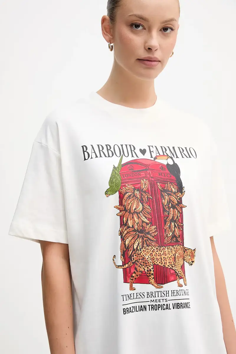 Barbour T-shirt Donna Bianco 3578404 miniatura 4