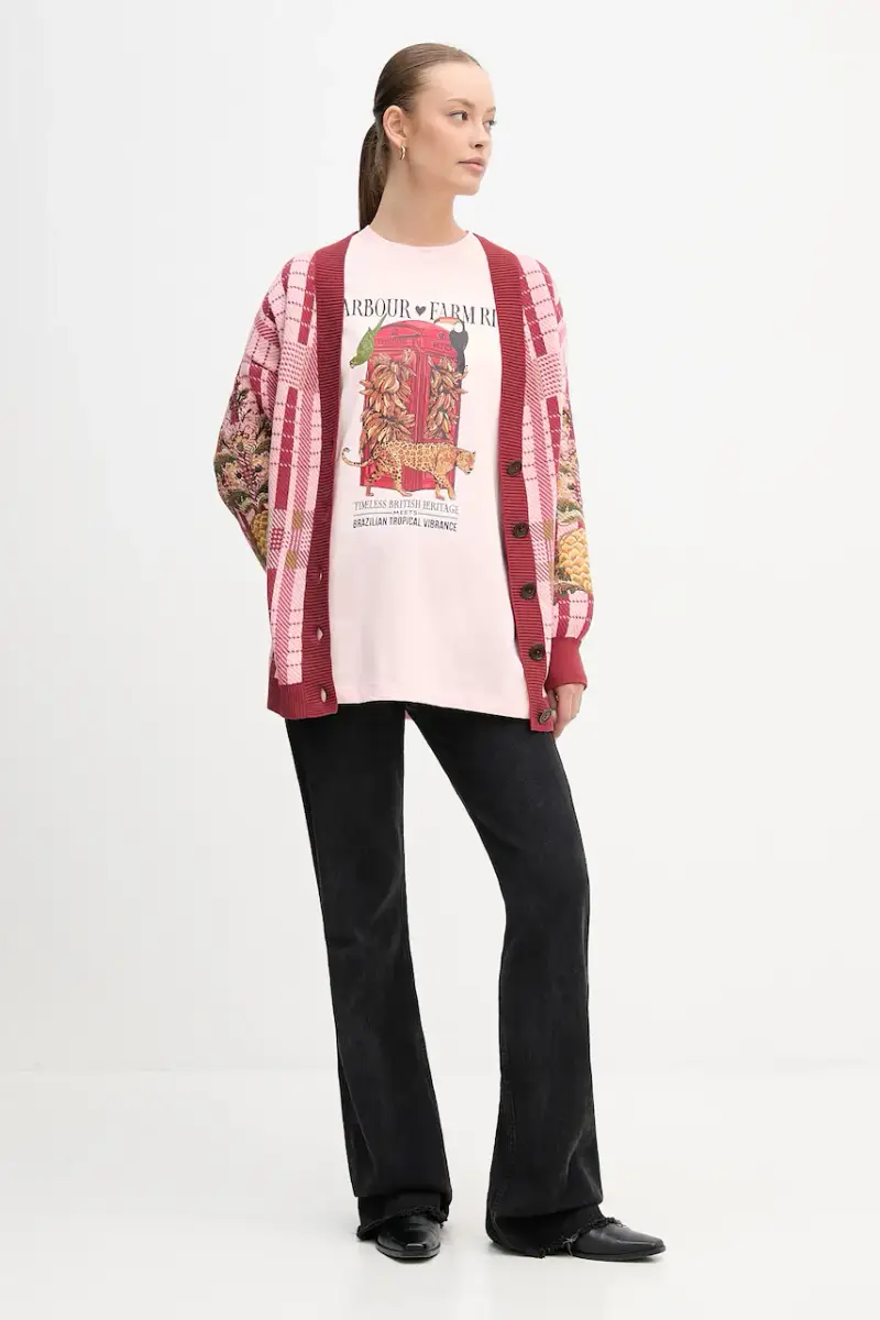 Barbour T-shirt Donna Rosa 3663646 miniatura 2