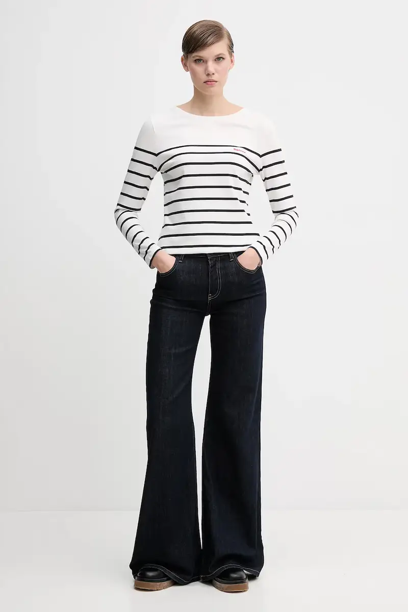 top a maniche lunghe in cotone BRADLEY colore beige LML0892 miniatura 2