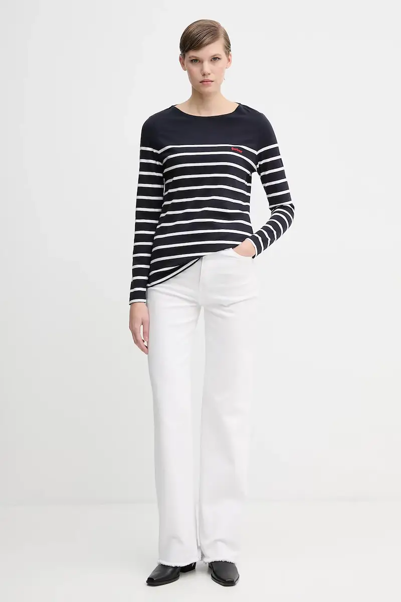 top a maniche lunghe in cotone BRADLEY colore blu navy LML0892 miniatura 2