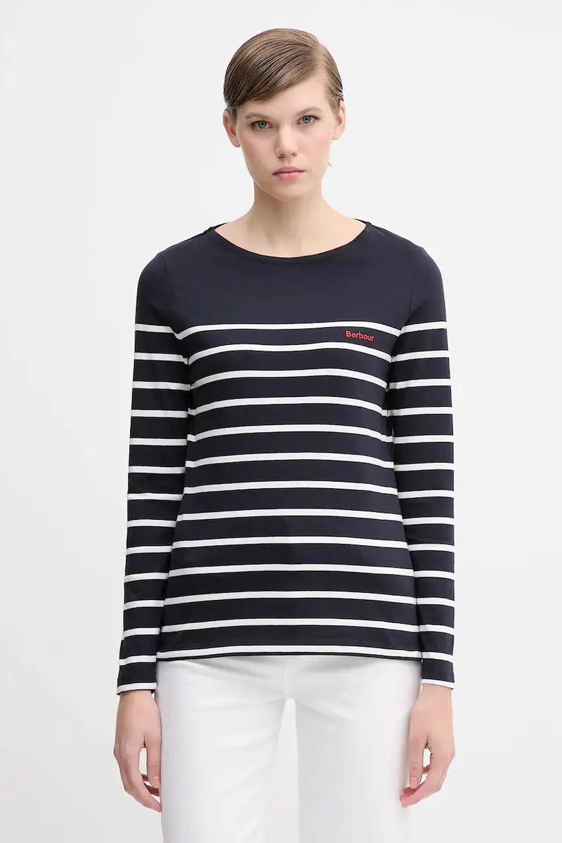 top a maniche lunghe in cotone BRADLEY colore blu navy LML0892