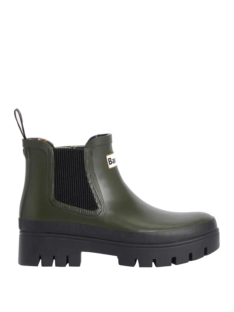 tronchetto barbour halton chelsea welly da donna - verde