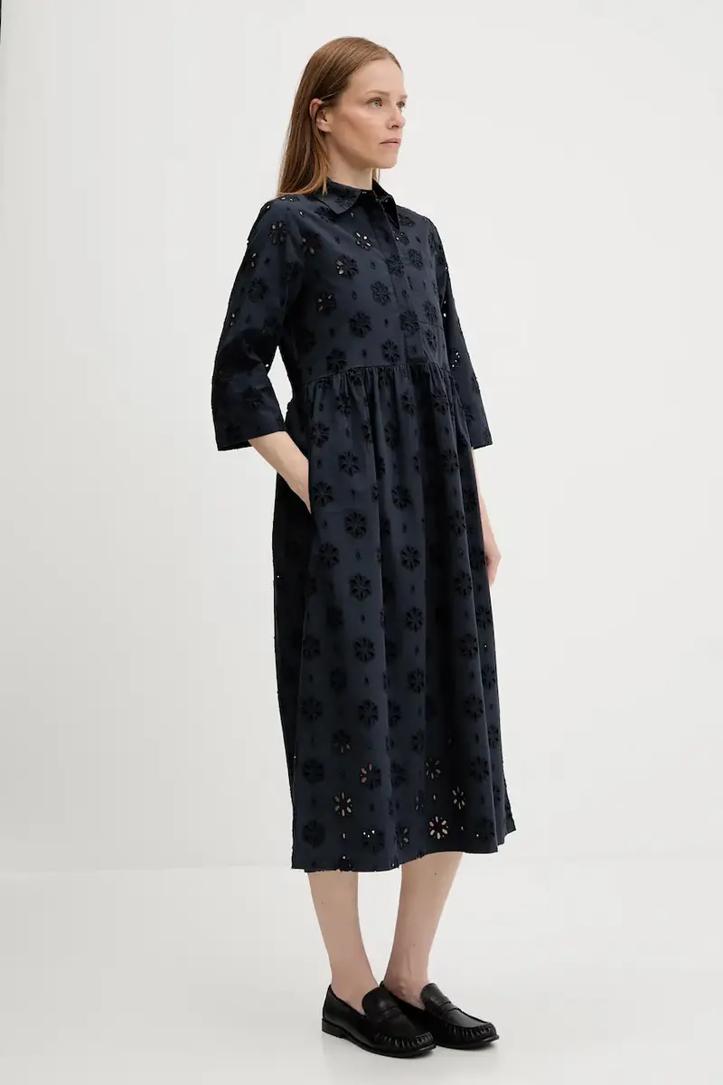 vestito in cotone MELISSA colore blu navy LDR0896 miniatura 2