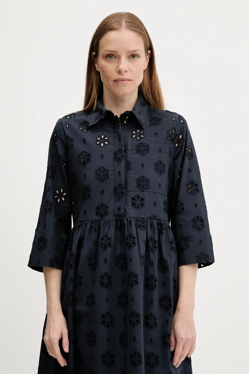 vestito in cotone MELISSA colore blu navy LDR0896 miniatura 4