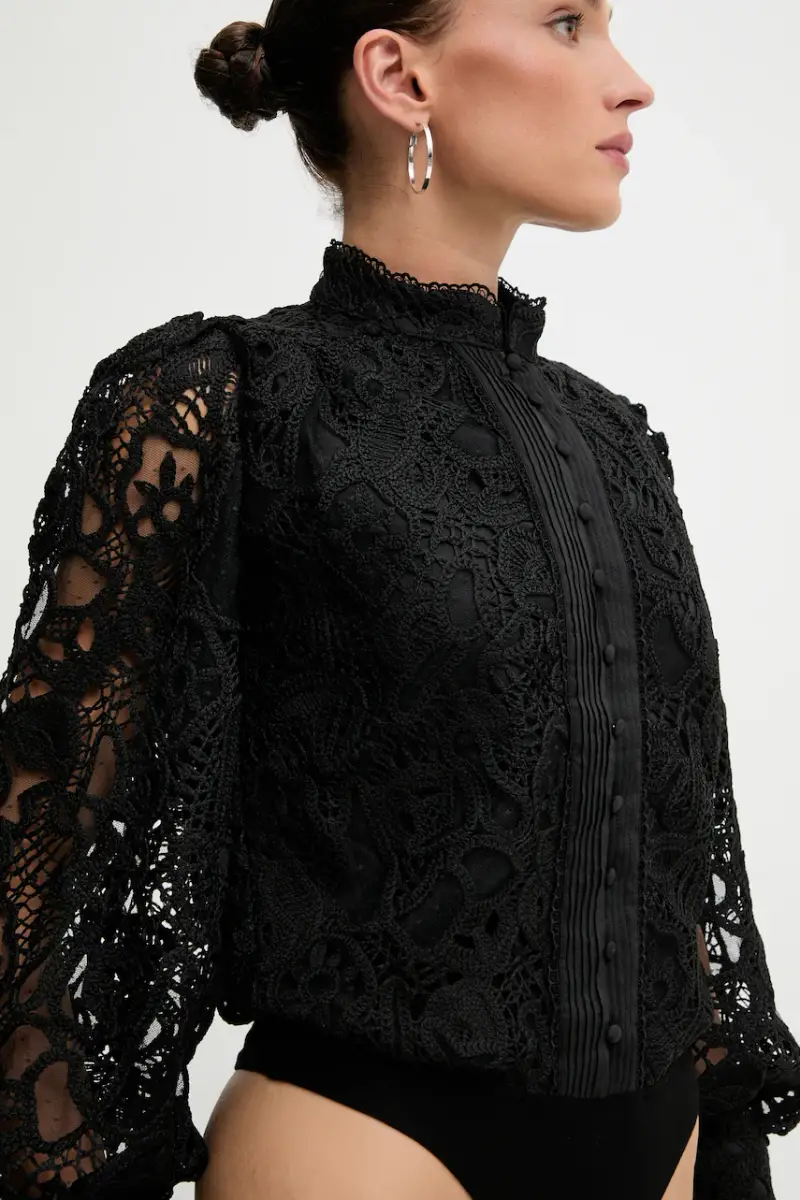 camicetta donna colore bianco 59730TB3 Nero miniatura 4