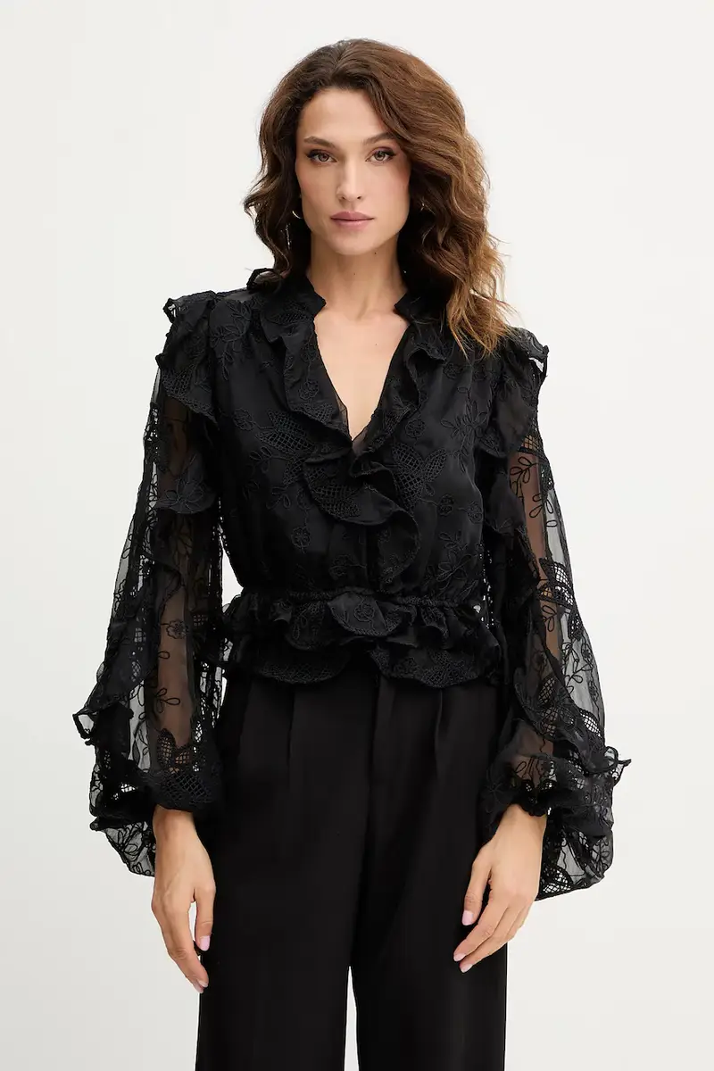 camicetta donna colore bianco con applicazione 59896TB2 Nero