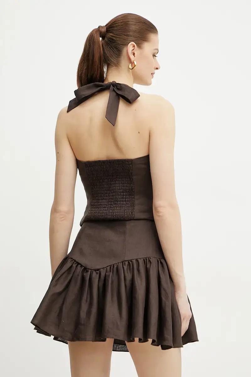 gonna di lino AMORETTE colore marrone 59864SB2 miniatura 3