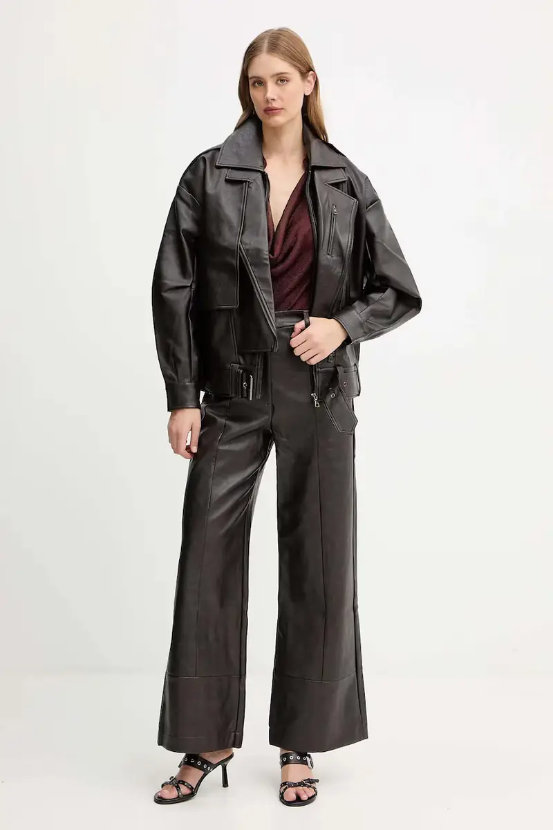 pantaloni donna colore marrone 58936PB3 miniatura 2