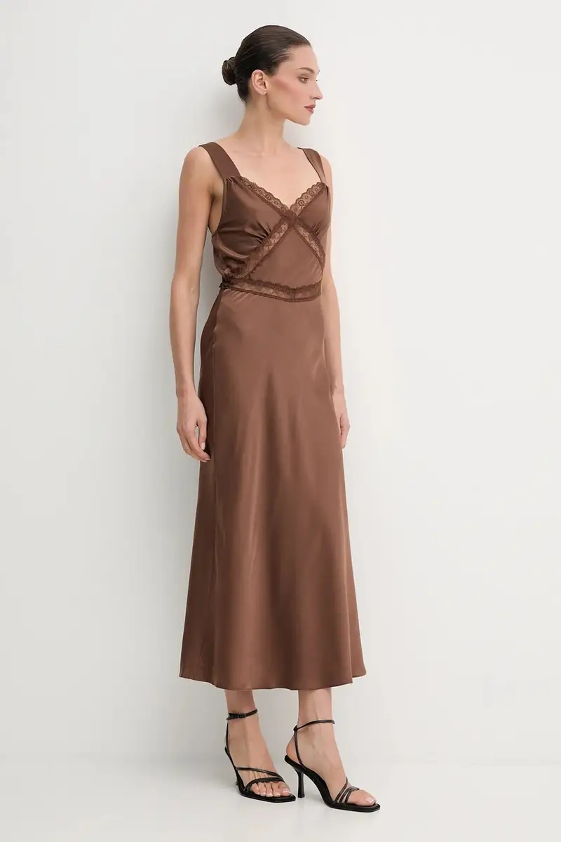 vestito colore giallo 58603DB Marrone miniatura 2