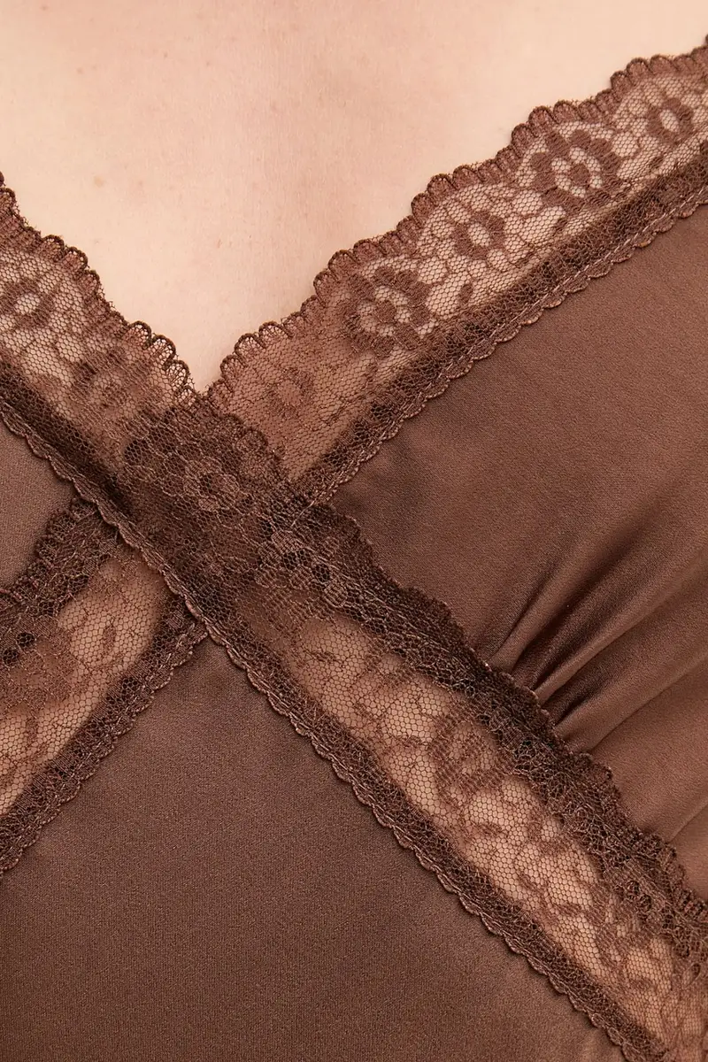 vestito colore giallo 58603DB Marrone miniatura 5