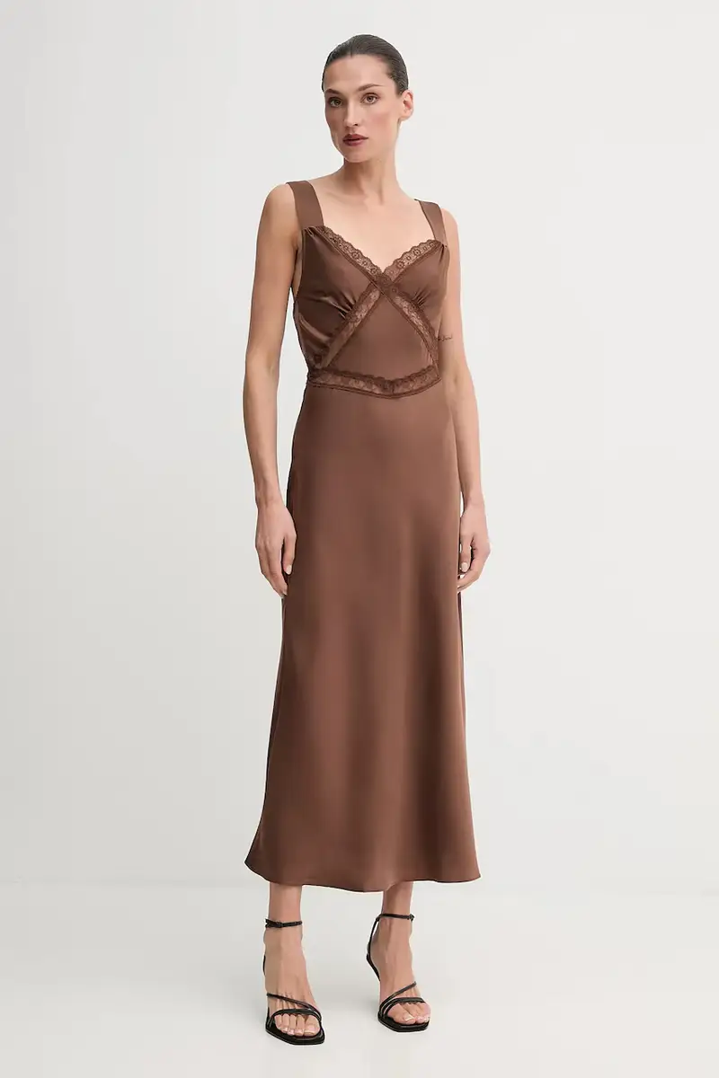 vestito colore giallo 58603DB Marrone