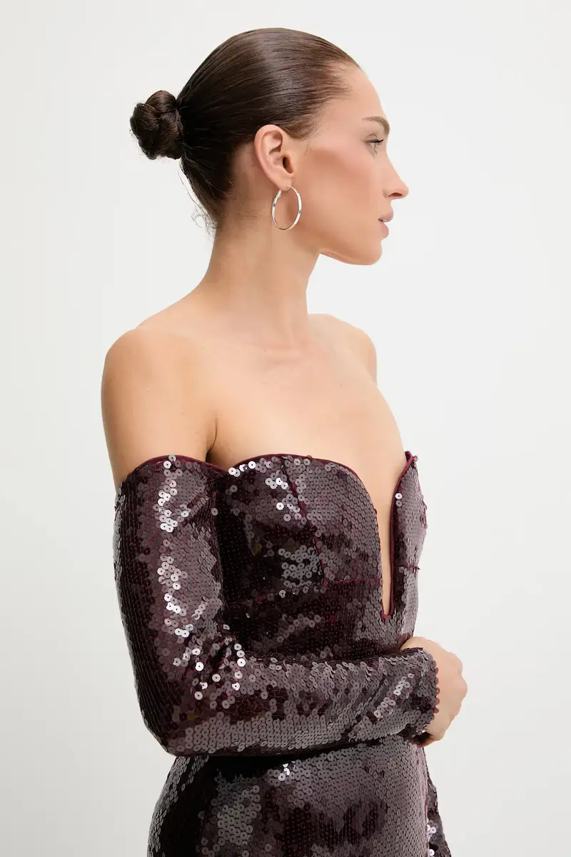 vestito colore granata 59908DB miniatura 4