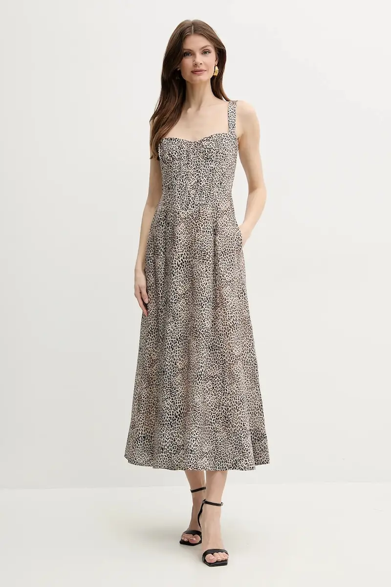 vestito con aggiunta di lino LILAH colore beige 58546DB9