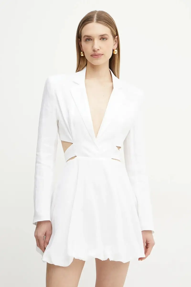 vestito di lino colore bianco 59860DB