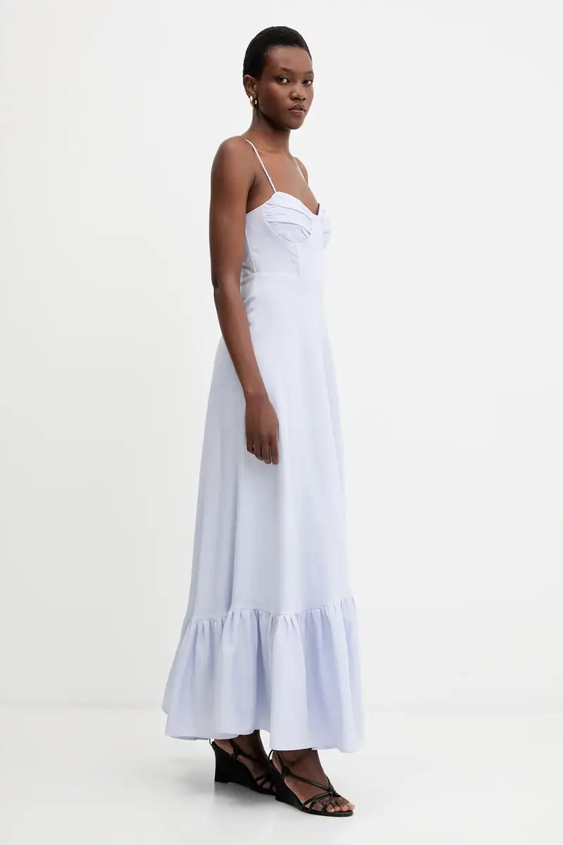 vestito di lino colore blu 59894DB1 miniatura 2