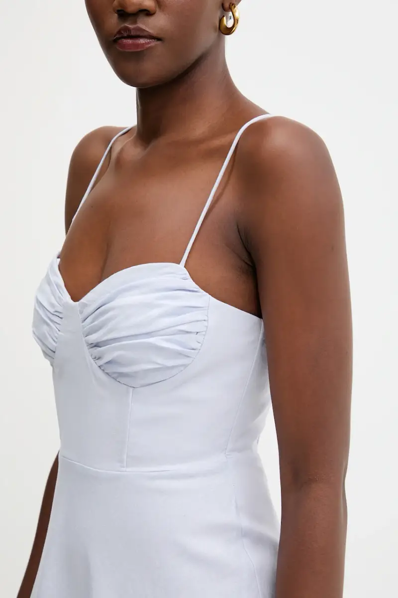 vestito di lino colore blu 59894DB1 miniatura 5