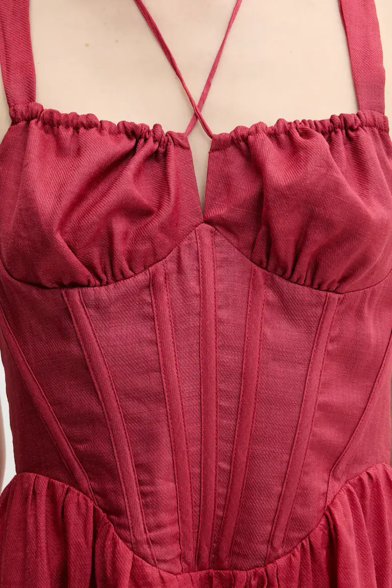 vestito ESRA colore rosso 59237DB miniatura 4