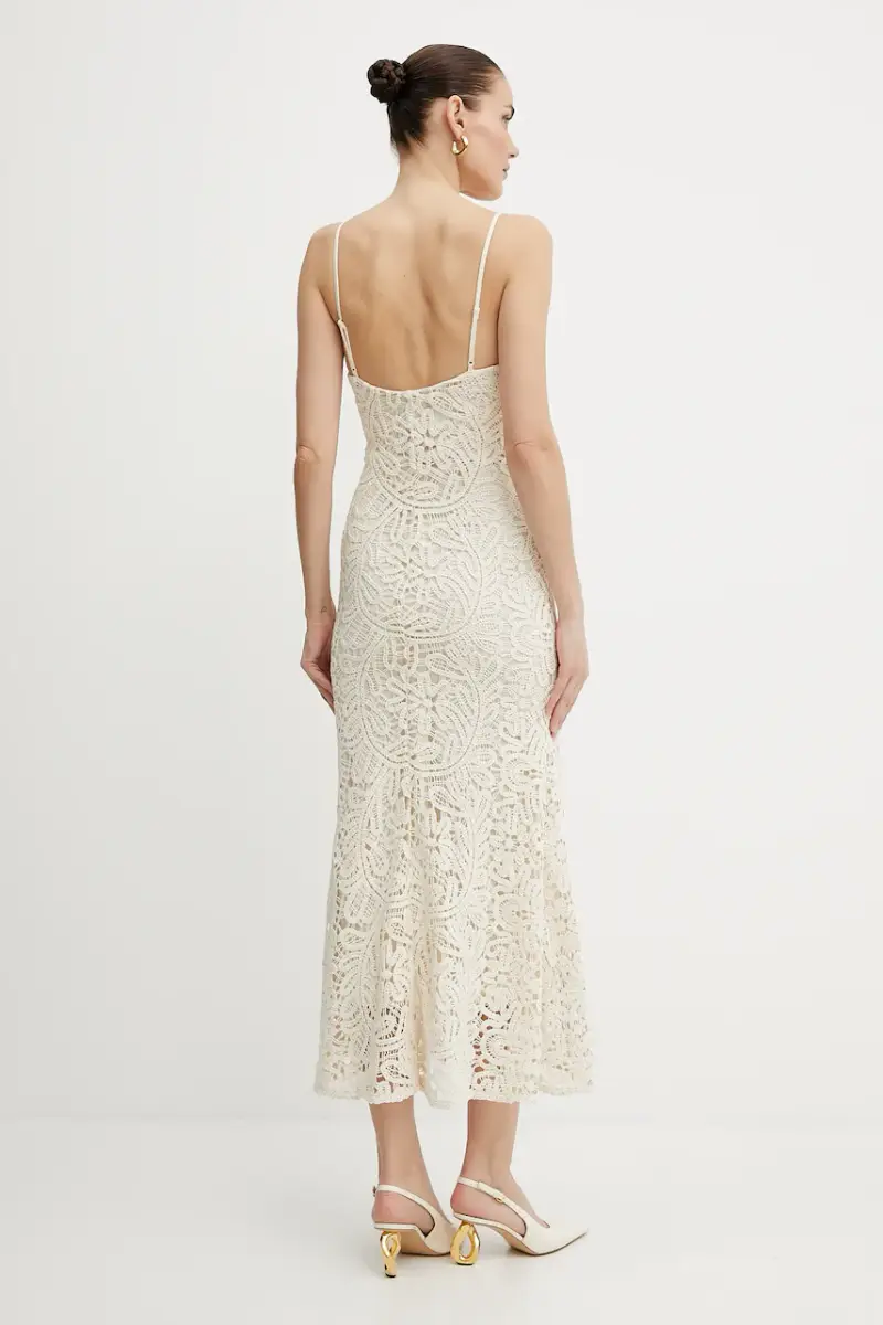 vestito in cotone colore beige 57998DB6 miniatura 3