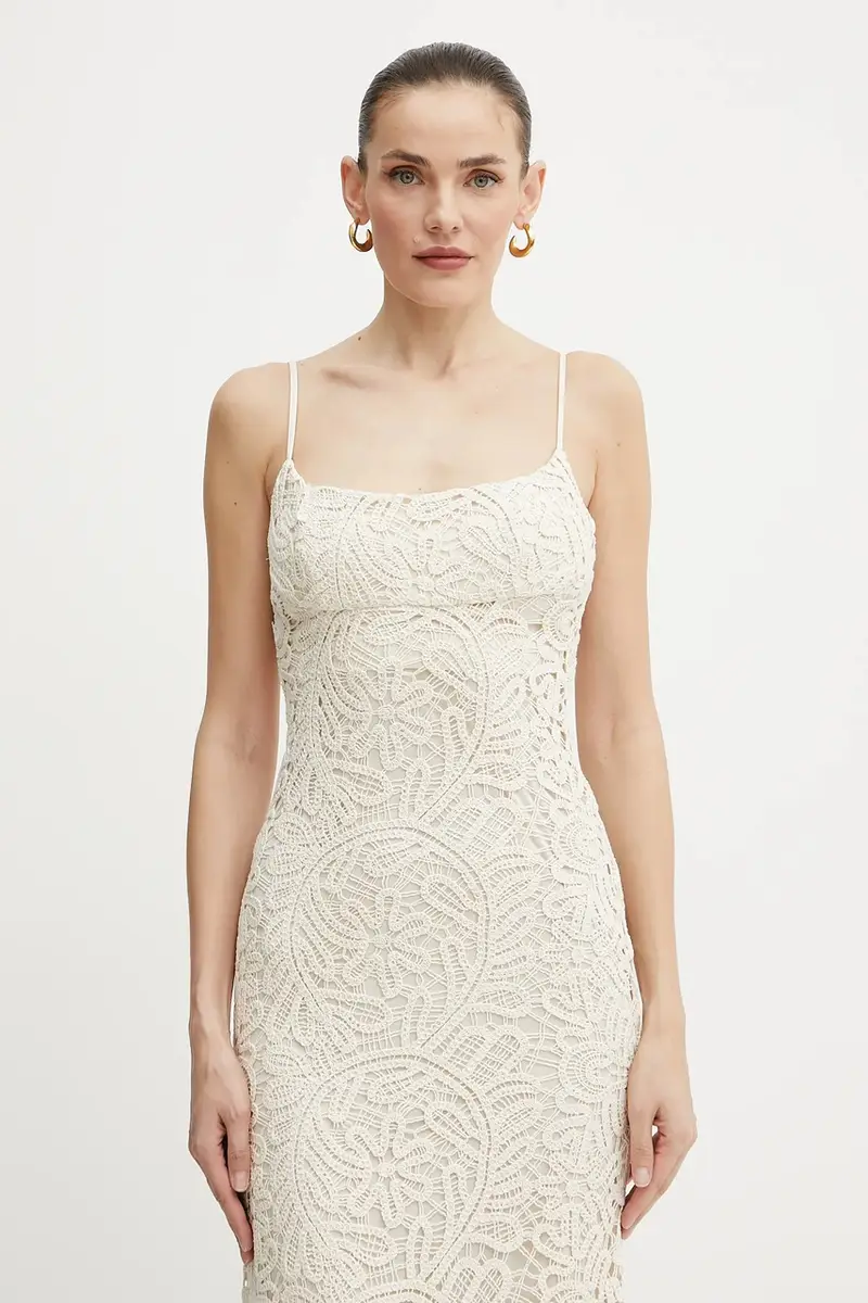 vestito in cotone colore beige 57998DB6 miniatura 4