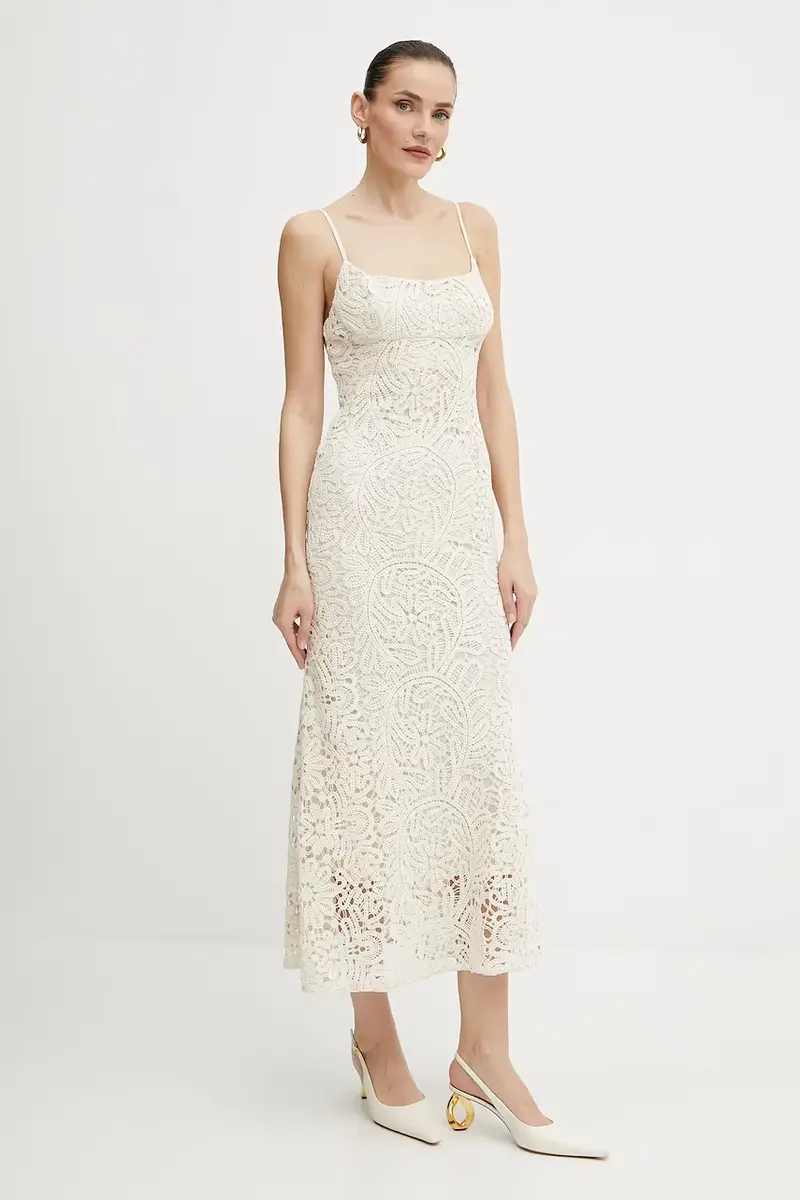 vestito in cotone colore beige 57998DB6